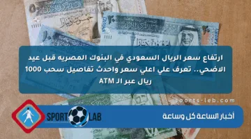 ارتفاع سعر الريال السعودي في البنوك المصرية قبل عيد الأضحى.. تعرف على أعلى سعر وأحدث تفاصيل سحب 1000 ريال عبر الـ ATM